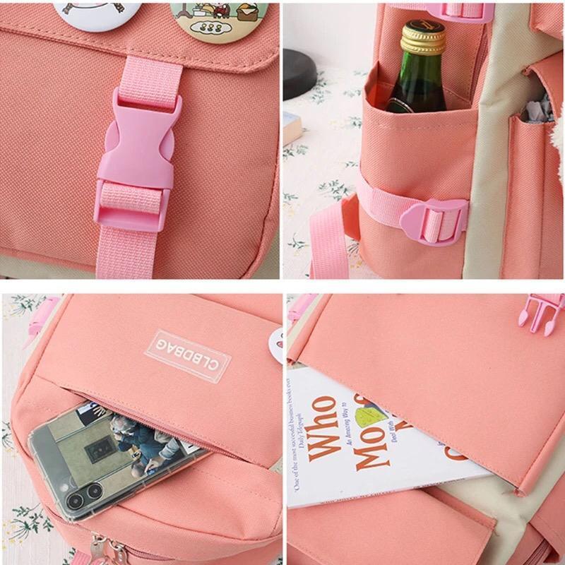 4 pcs nylon backpack 🎒 for girls and boys