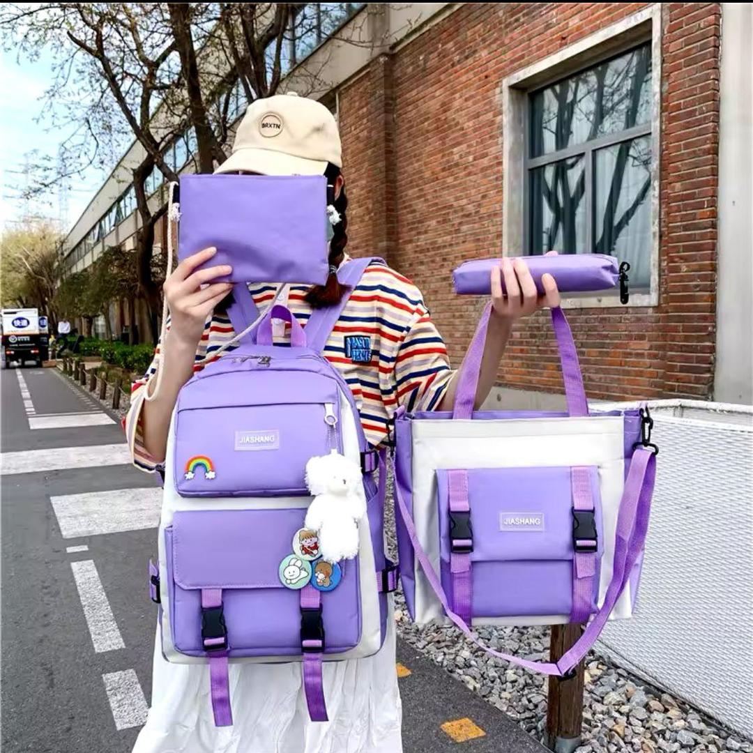 4 pcs nylon backpack 🎒 for girls and boys