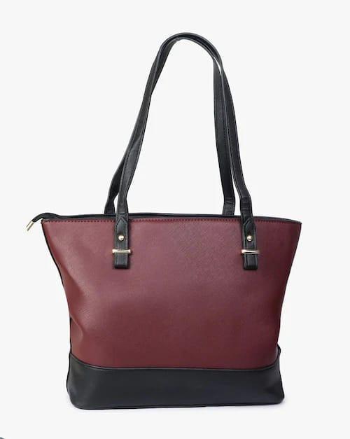 Women's PU leather textured hand beg set