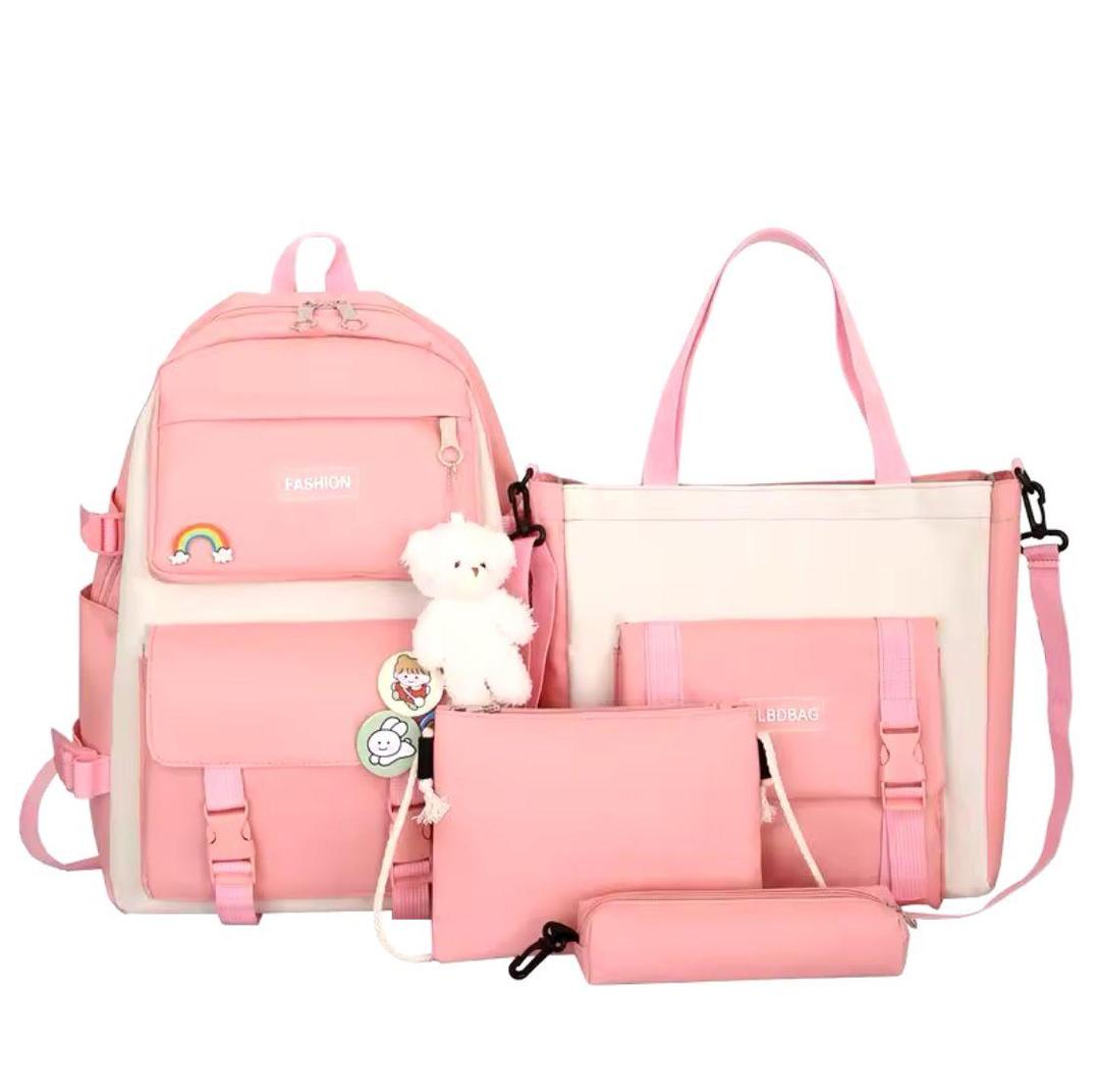 4 pcs nylon backpack 🎒 for girls and boys