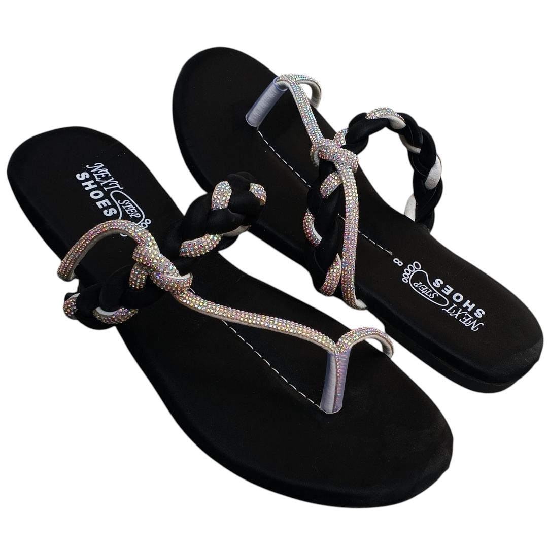 Women's satin formal Kolhapuri flats