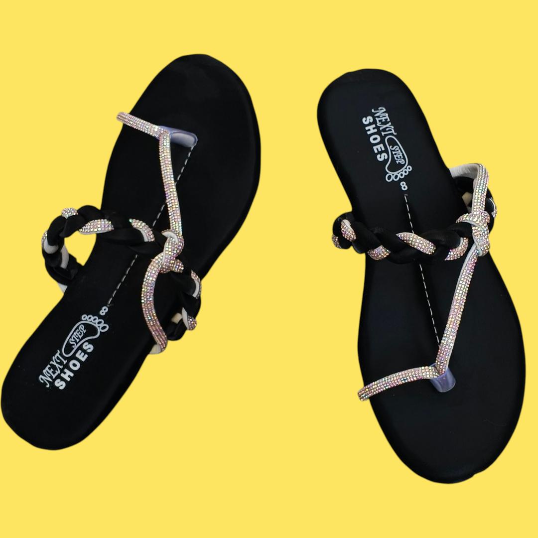 Women's satin formal Kolhapuri flats