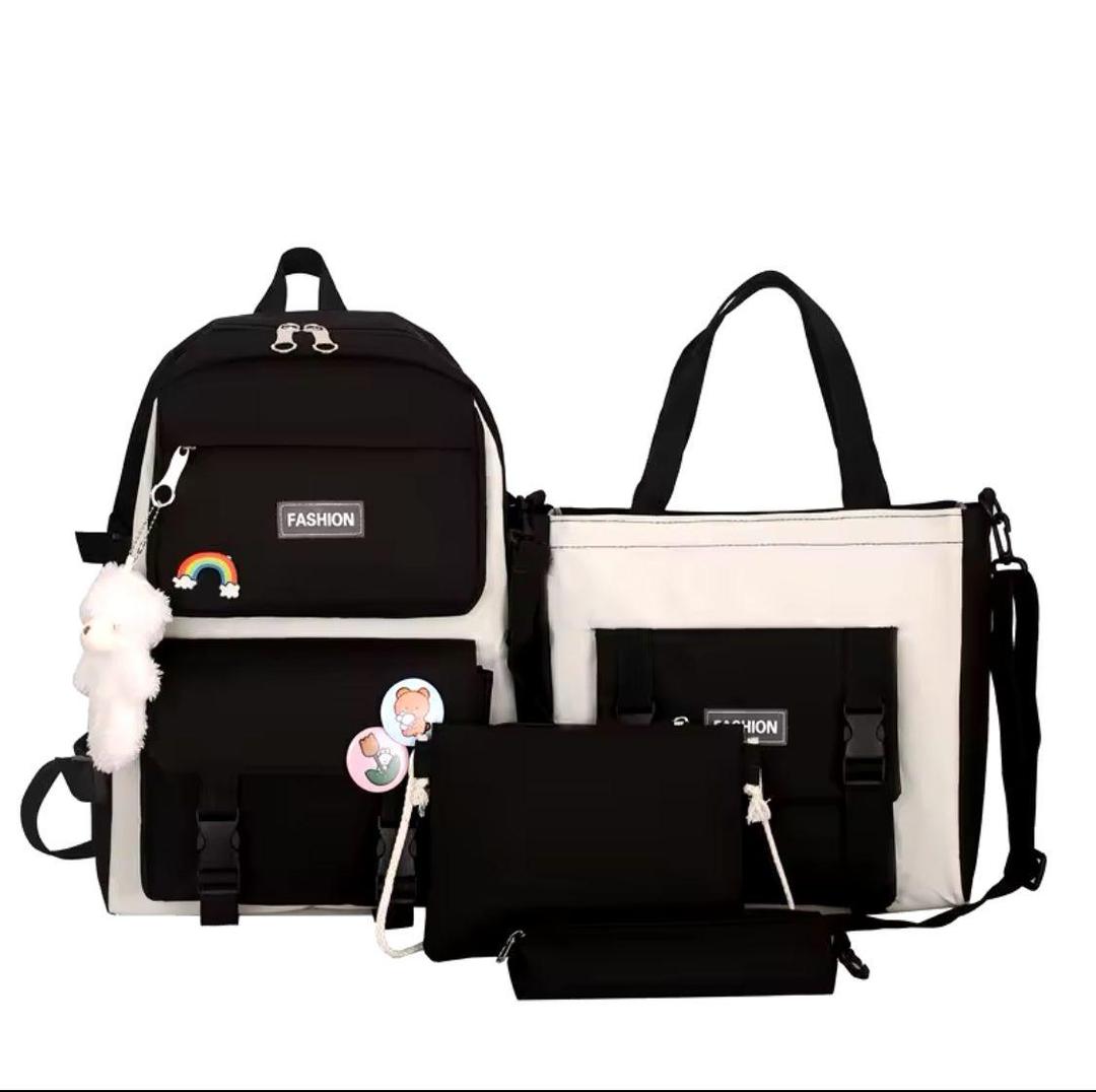 4 pcs nylon backpack 🎒 for girls and boys