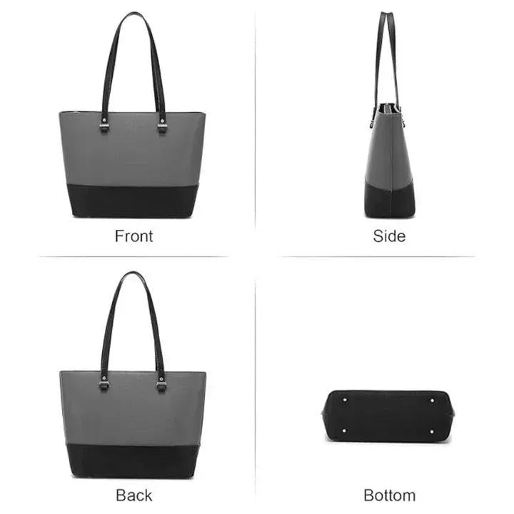 Women's PU leather textured hand beg set