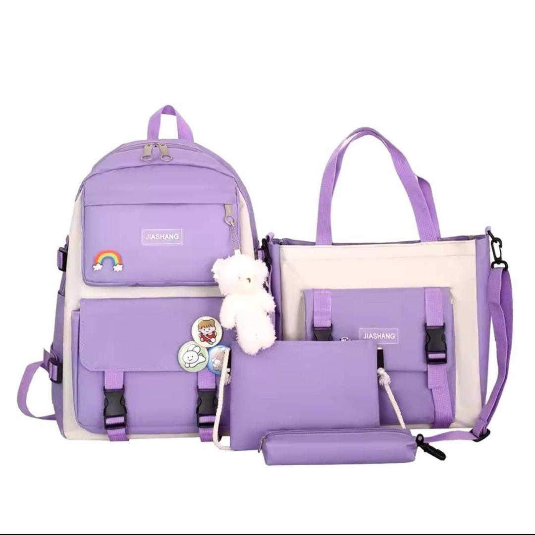 4 pcs nylon backpack 🎒 for girls and boys